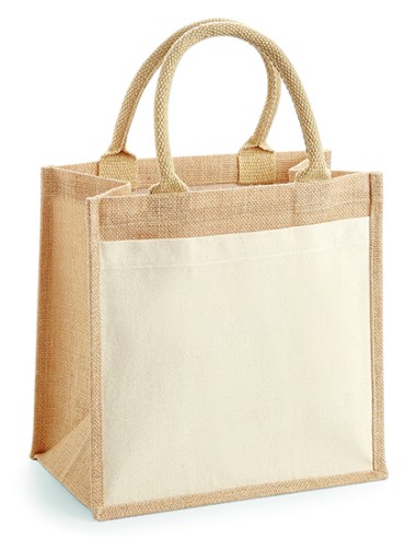 WES-W426-Cotton Pocket Jute Midi Bag